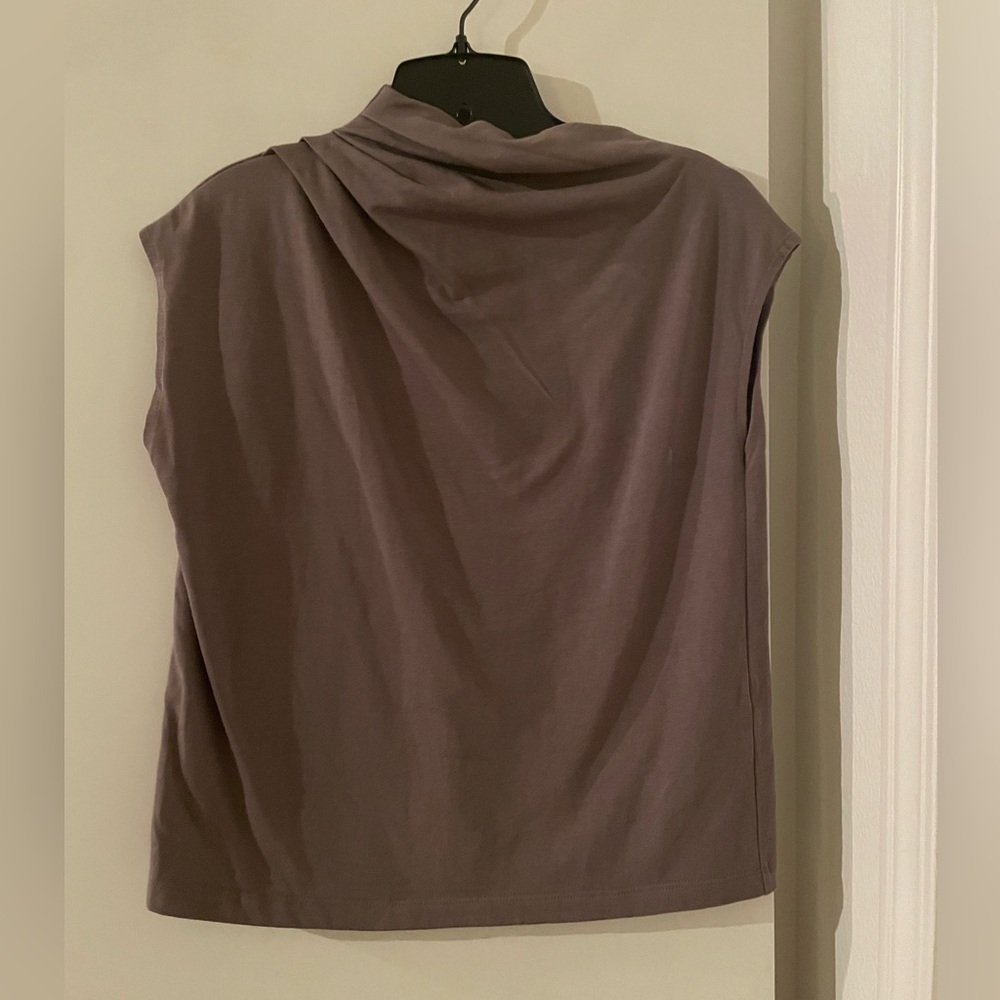 Zara Sleeveless Draped Neck Top in Mauve